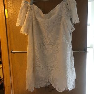 Off the shoulder white dress